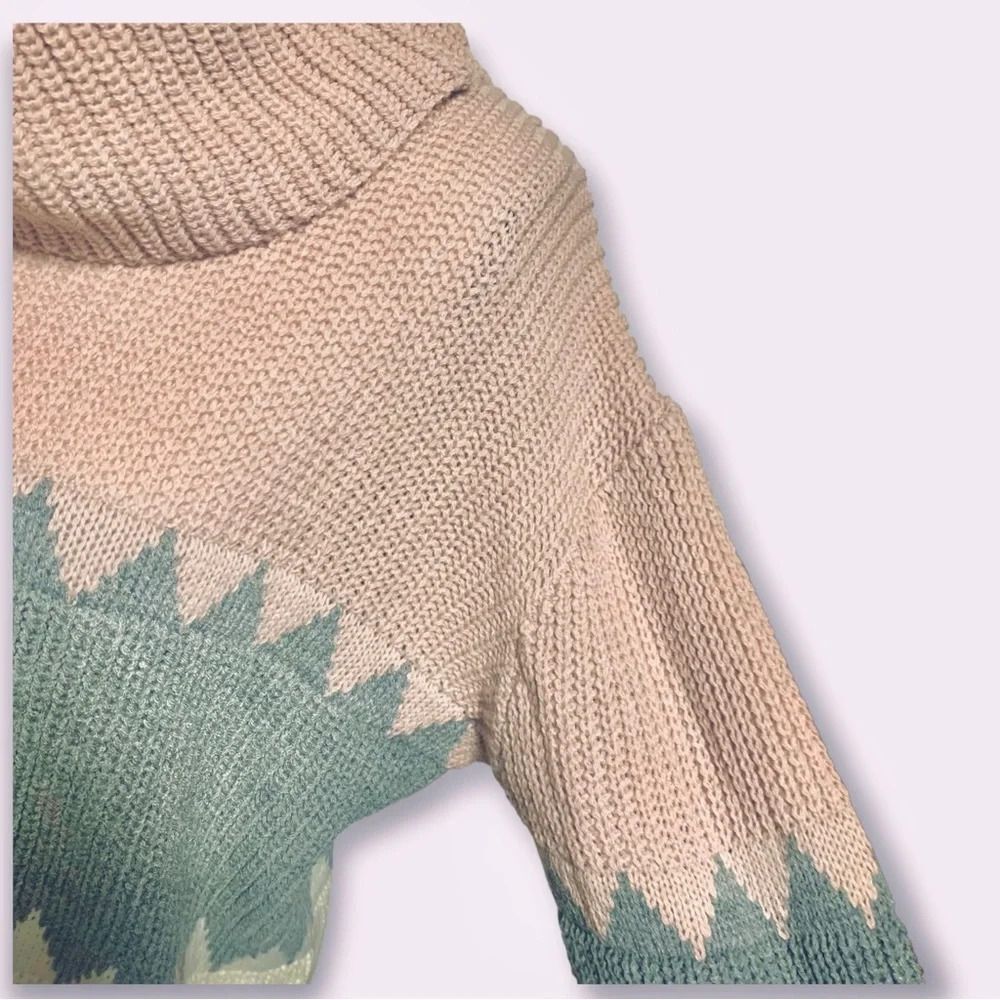 Pink Lily Turtleneck Color Block Knit Pullover Sw… - image 8